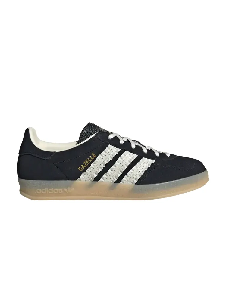 Кроссовки adidas Wmns Gazelle Indoor 'Ruffled Stripes - Black Cream Gum' — изображение 1 из 1, черный/кремовый белый