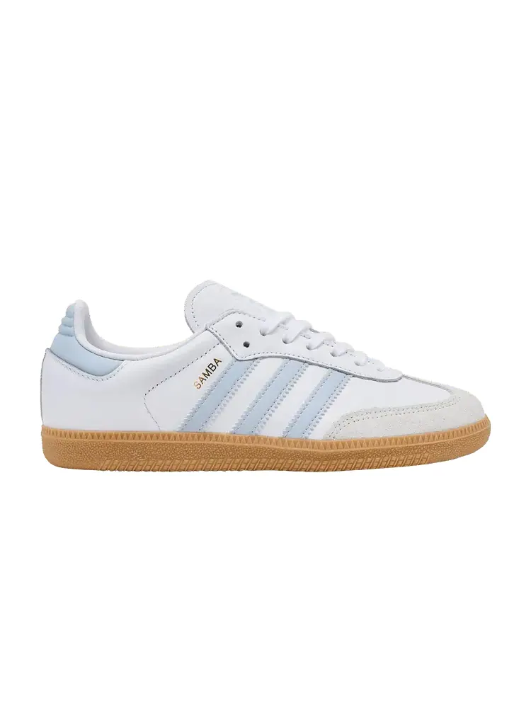Кроссовки adidas Samba OG J 'White Halo Blue Gum' — изображение 1 из 1, белый/синий