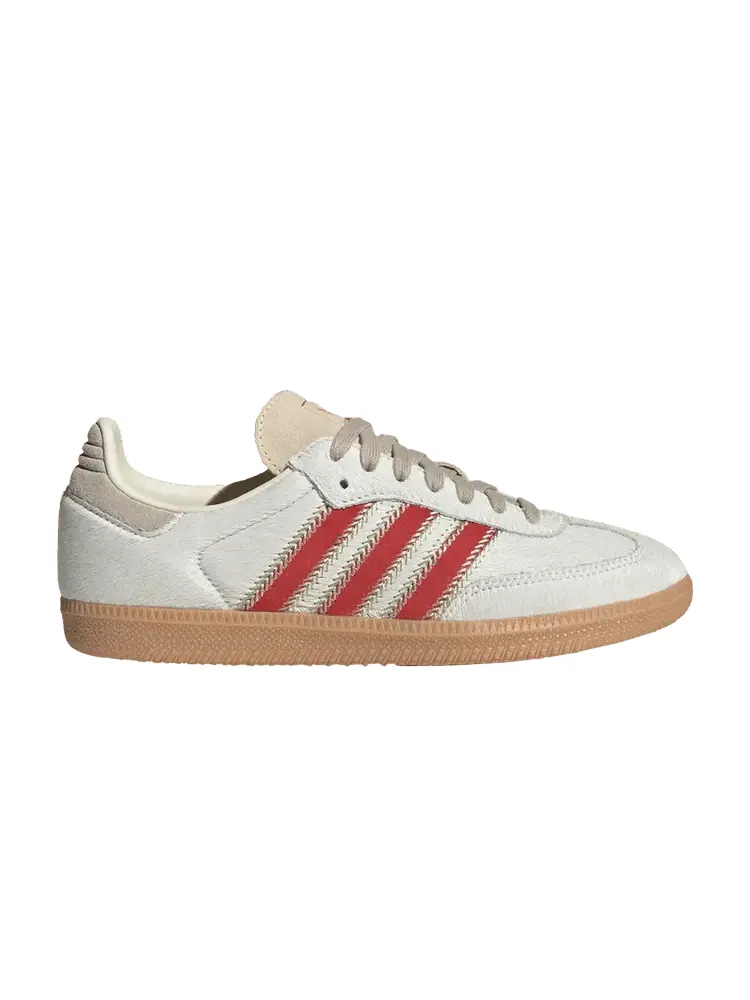 Кроссовки adidas Wmns Samba OG 'Pony Hair Pack - Wonder Beige Better Scarlet' — изображение 1 из 1, бежевый/кремовый белый