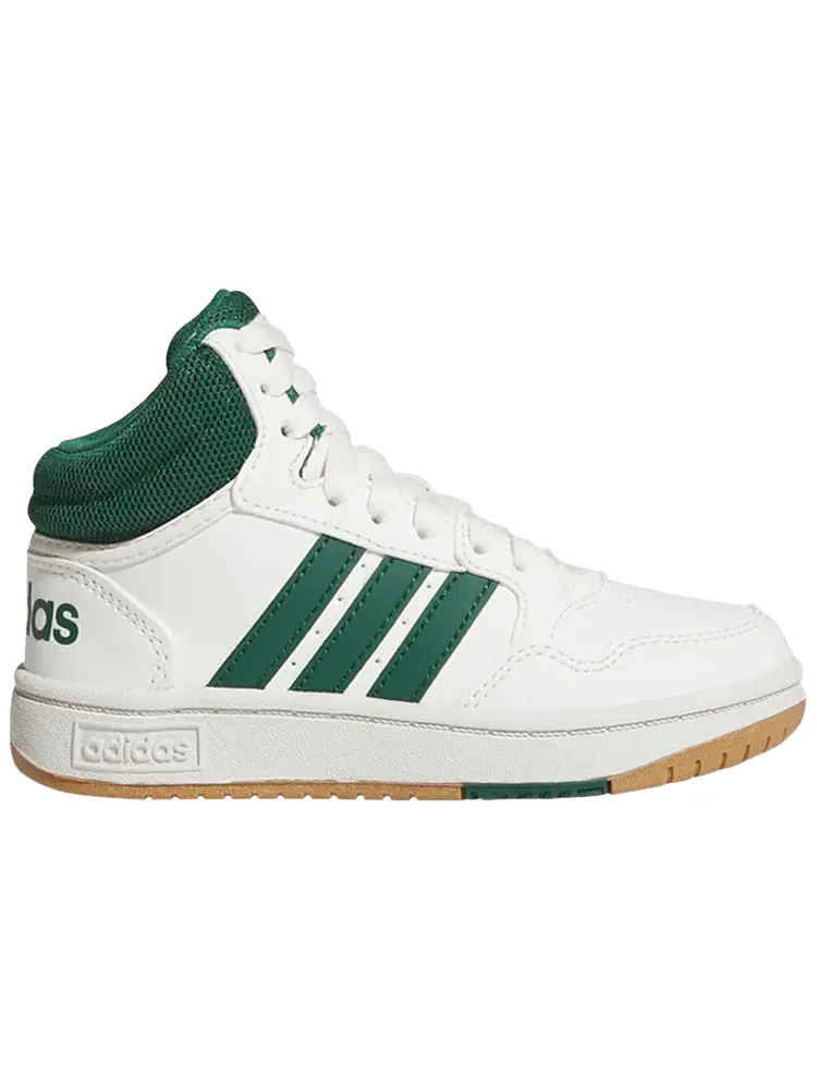 Кроссовки adidas Hoops Mid K 'White Collegiate Green Gum' — изображение 1 из 1, белый