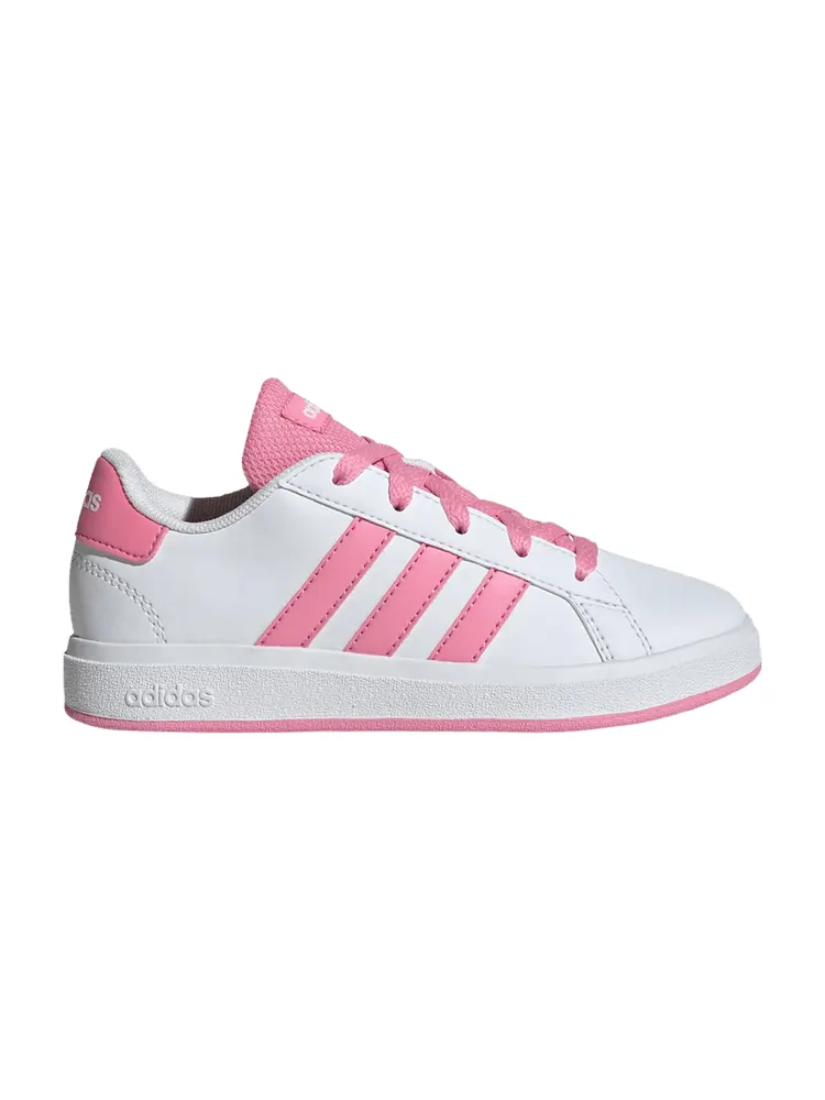 Кроссовки adidas Grand Court Lace-Up K 'White Bliss Pink' — изображение 1 из 1, белый/розовый/черный