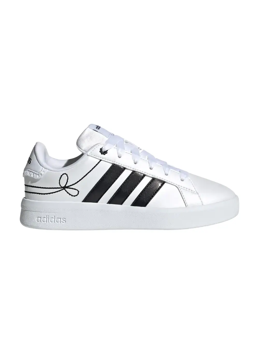 Кроссовки Adidas Grand Court 3.0 Big Kid — изображение 1 из 1, белый/черный/-желтый
