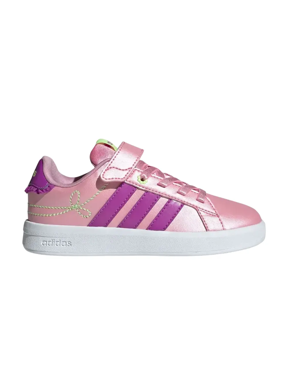 Детские кроссовки Adidas Grand Court 3.0 Little Kid — изображение 1 из 1, фиолетовый/-желтый