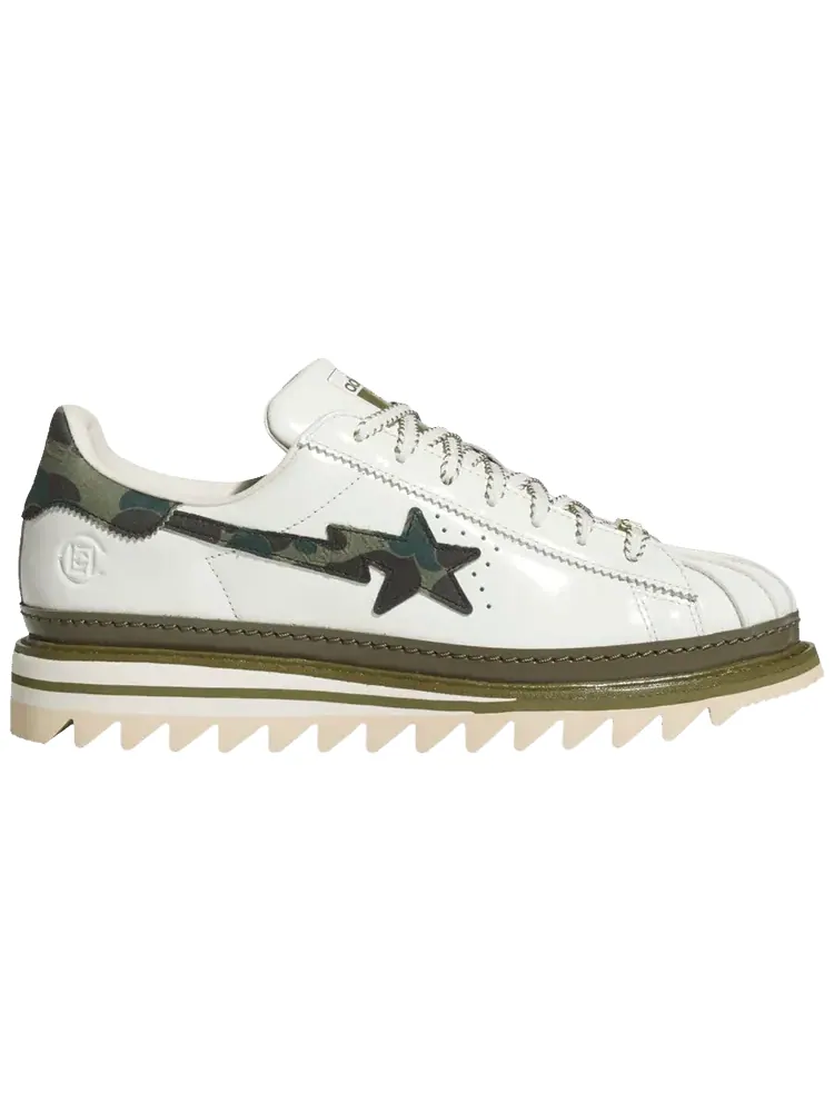 Кроссовки CLOT x BAPE x Adidas Superstar — изображение 1 из 1, белый
