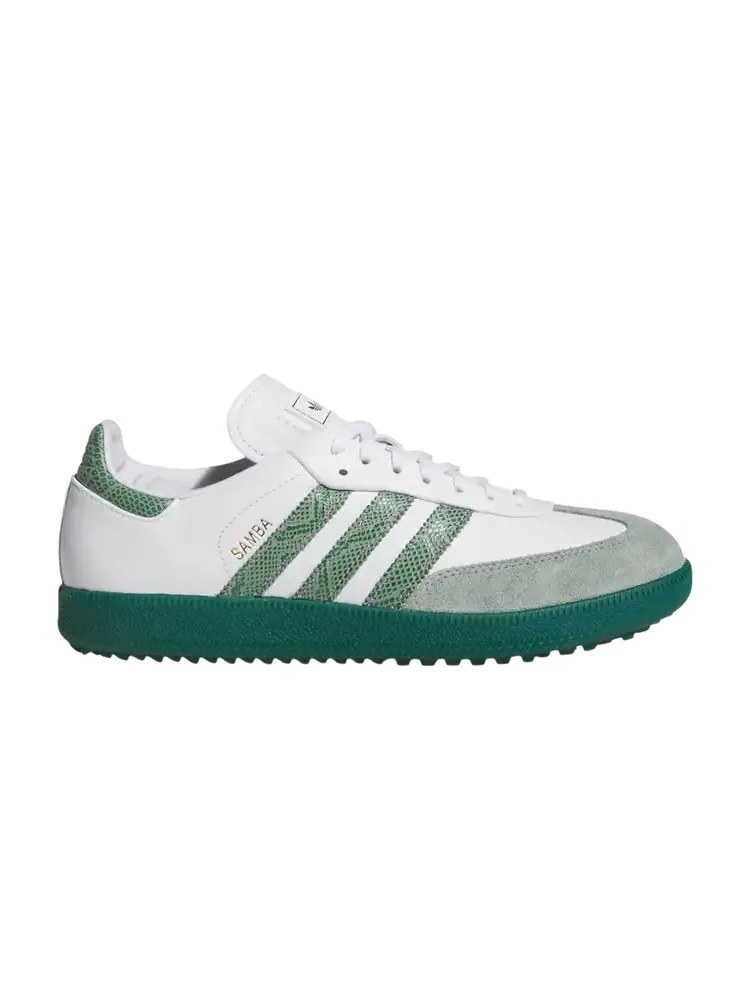 Кроссовки для гольфа Adidas Samba Spikeless Golf 'Cloud White Collegiate Green' — изображение 1 из 1, белый