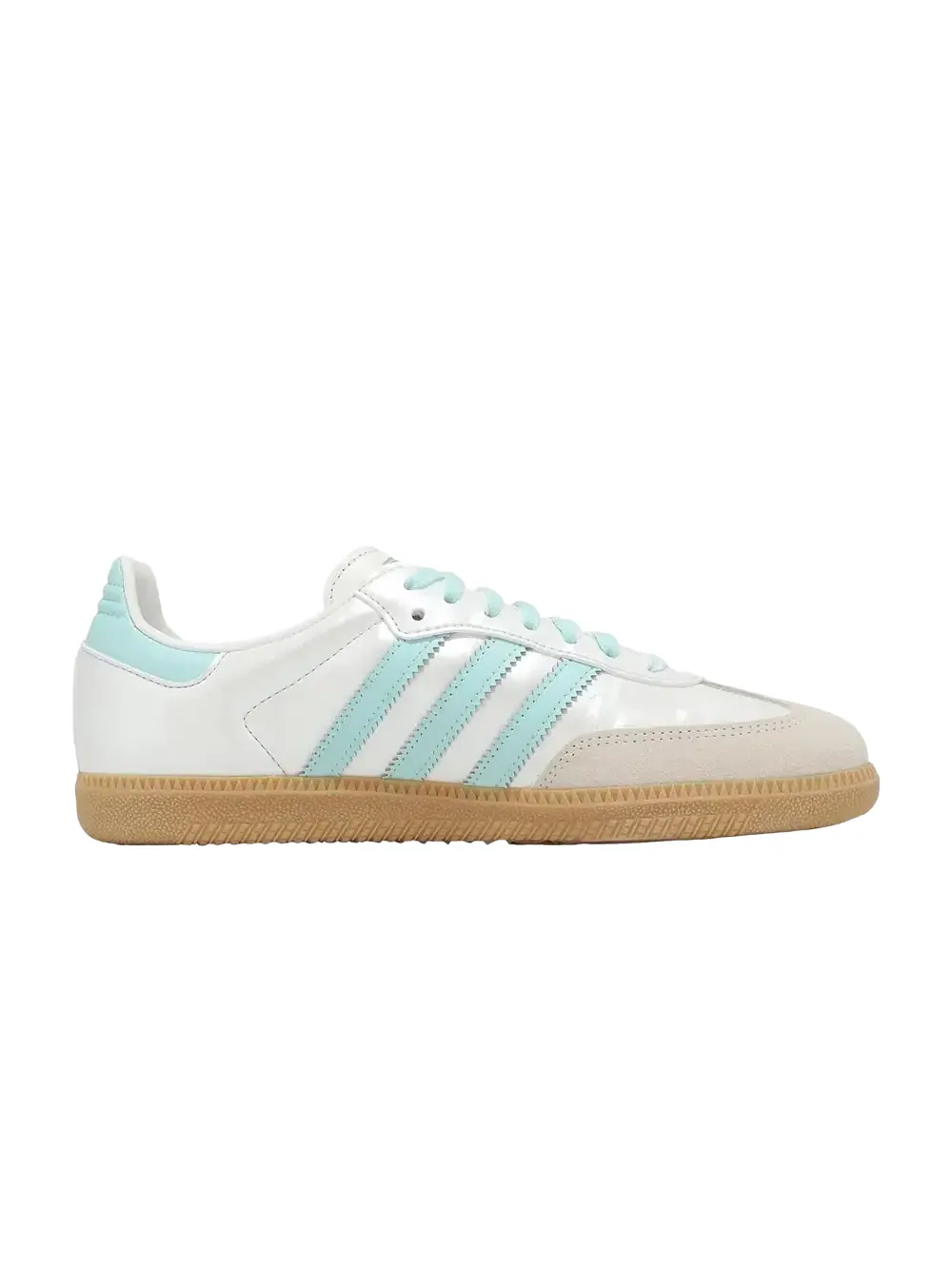 Кроссовки Adidas Wmns Samba OG Off White Semi Flash Aqua Wonder White — изображение 1 из 1, белый/голубой/белый
