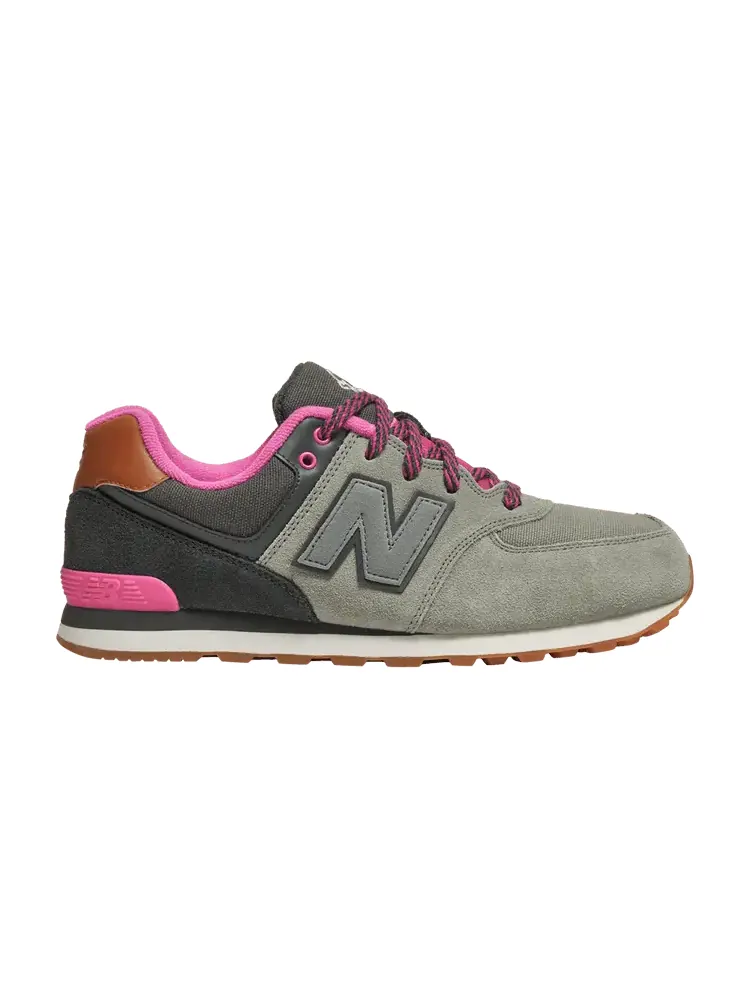 Кроссовки New Balance 574 Big Kid 'Collegiate Pack - Light Grey Pink' — изображение 1 из 9