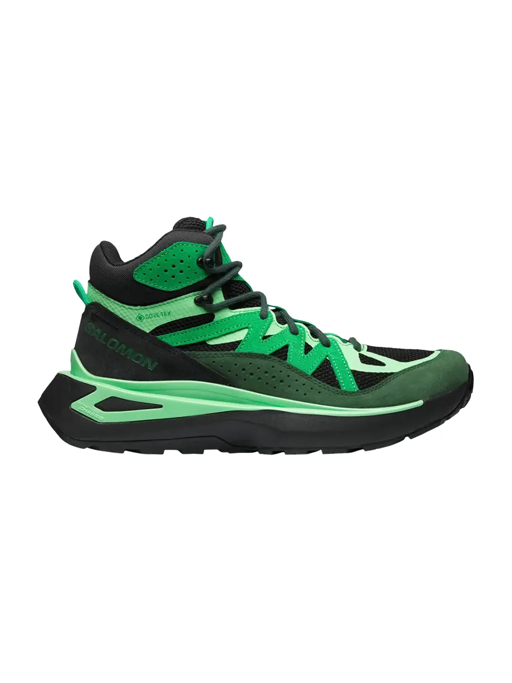 Кроссовки Odyssey ELMT Mid GORE-TEX Salomon — изображение 1 из 1, яркий зеленый/черный