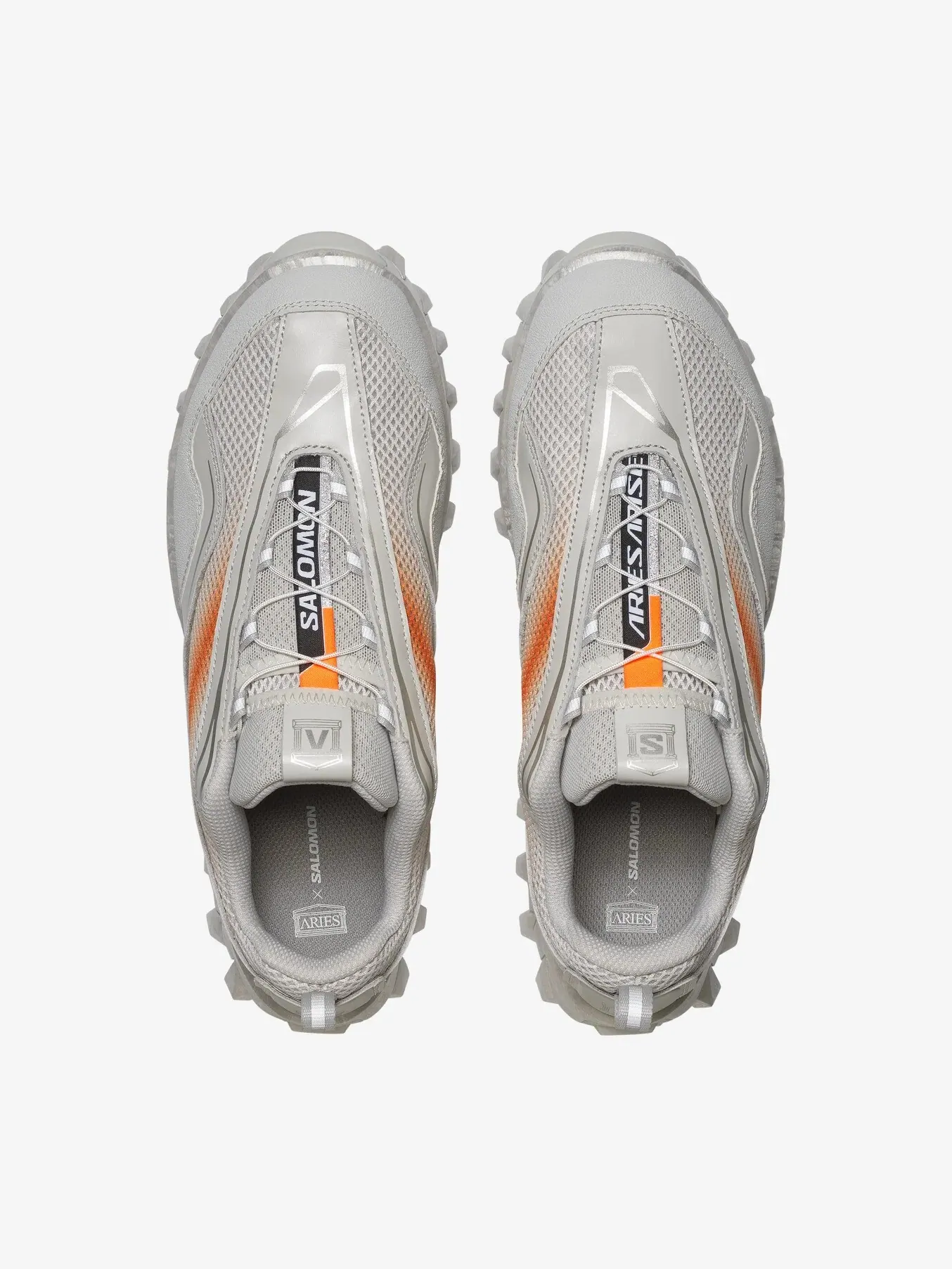 Кроссовки зимние унисекс Salomon Snowclog x Aries Arise — изображение 3 из 12, светло-серый/оранжевый