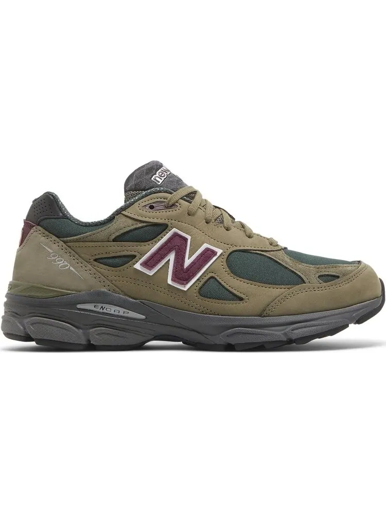 Кроссовки New Balance Teddy Santis x 990v3 Made in USA 'Green Purple' — изображение 1 из 8, зеленый