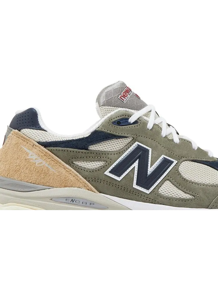 Кроссовки New Balance Teddy Santis x 990v3 Made in USA 'Olive' — изображение 2 из 8, серый