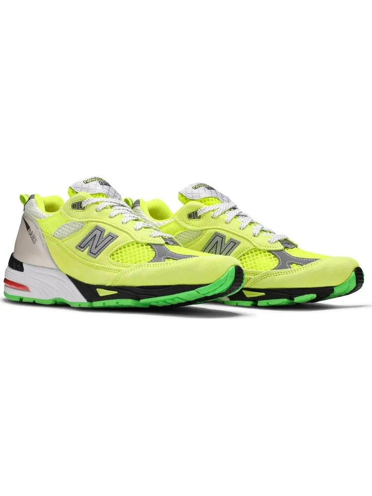 Кроссовки New Balance Aries x 991 Made in England 'Neon Yellow' — изображение 8 из 8, желтый