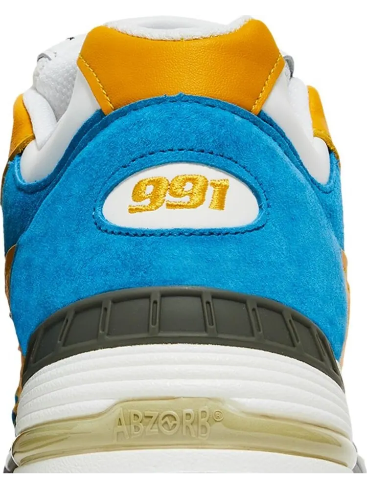 Кроссовки New Balance Sneakersnstuff x 991 Made in England 'Blue Yellow' — изображение 7 из 8, оранжевый