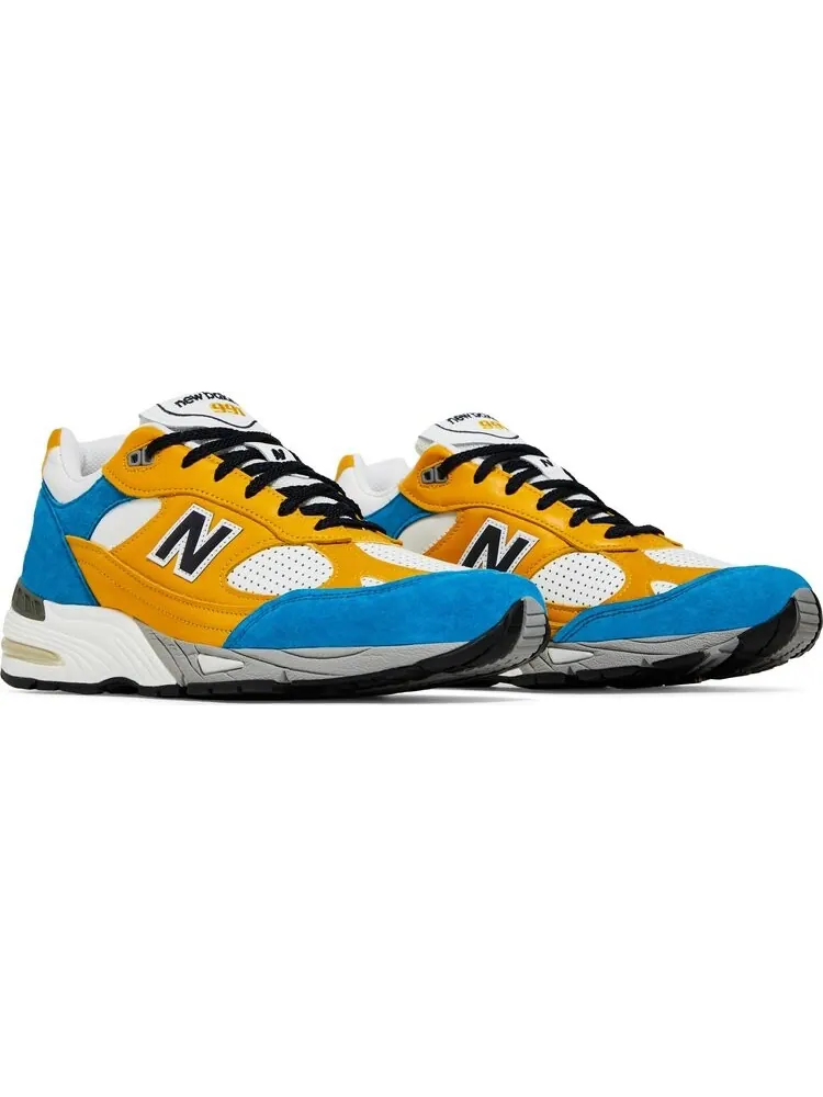 Кроссовки New Balance Sneakersnstuff x 991 Made in England 'Blue Yellow' — изображение 8 из 8, оранжевый