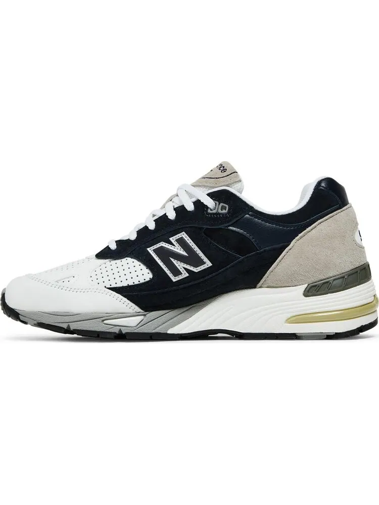 Кроссовки New Balance Sneakersnstuff x 991 Made in England 'Perforated Pack - Navy White' — изображение 3 из 8, синий