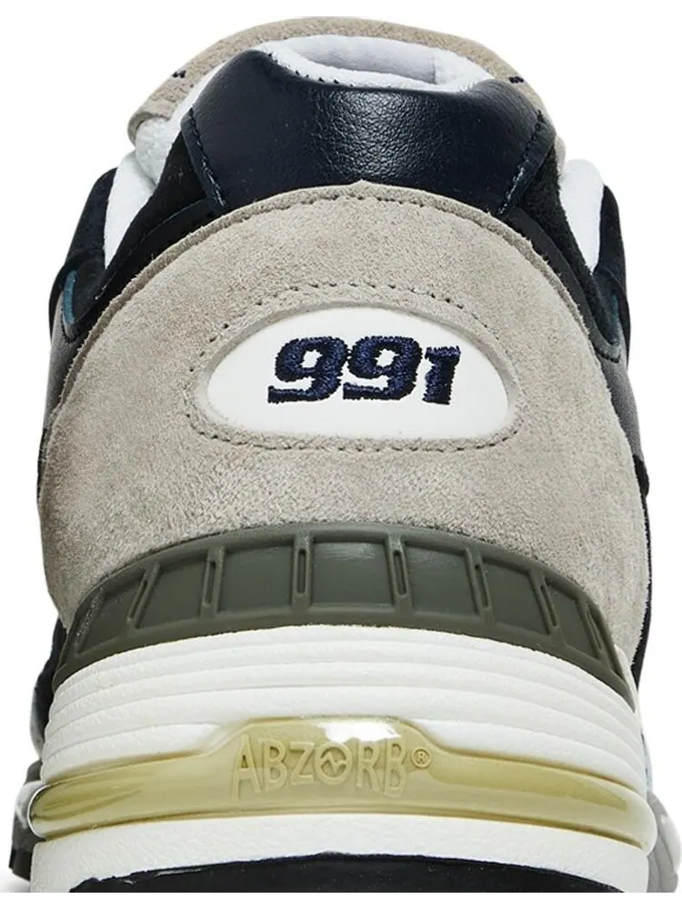 Кроссовки New Balance Sneakersnstuff x 991 Made in England 'Perforated Pack - Navy White' — изображение 7 из 8, синий