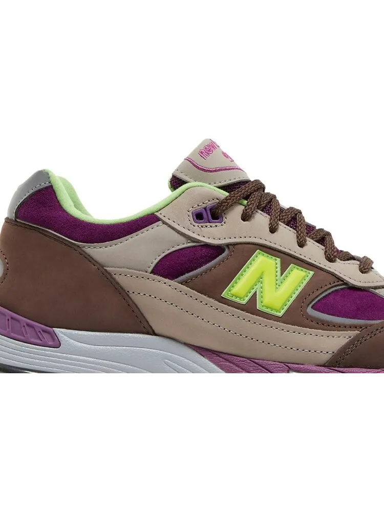 Кроссовки New Balance Stray Rats x 991 Made in England 'Purple Green' — изображение 2 из 8, фиолетовый