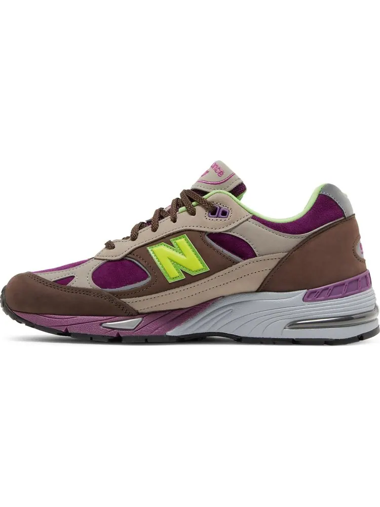 Кроссовки New Balance Stray Rats x 991 Made in England 'Purple Green' — изображение 3 из 8, фиолетовый