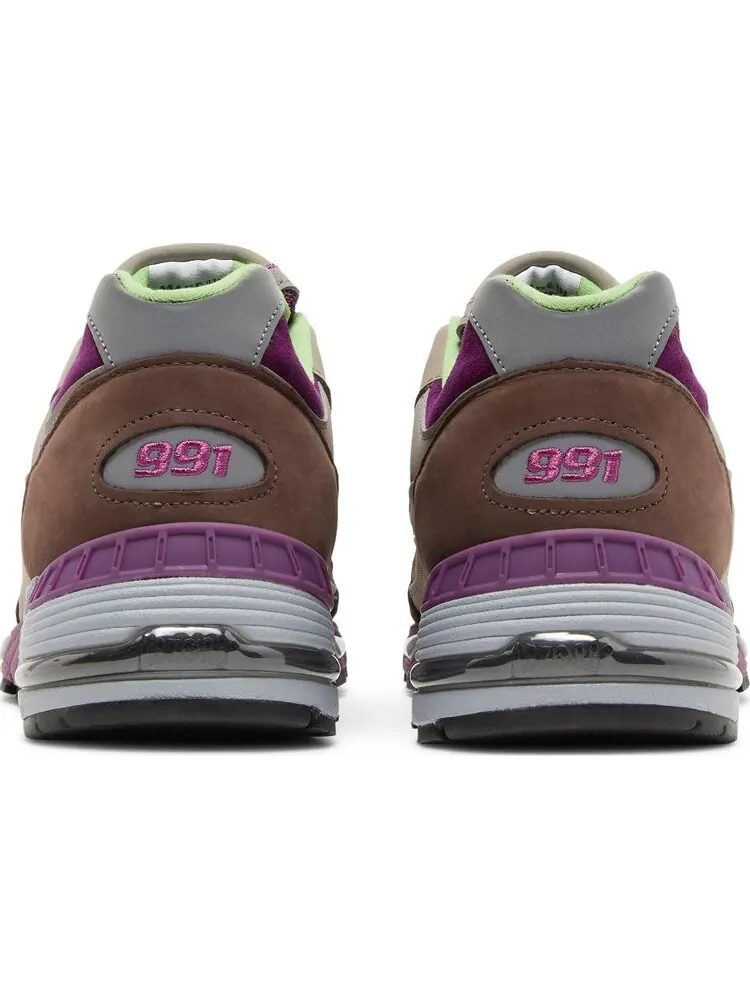 Кроссовки New Balance Stray Rats x 991 Made in England 'Purple Green' — изображение 6 из 8, фиолетовый