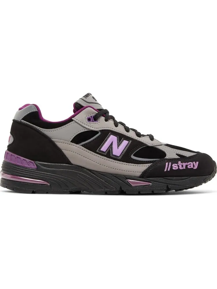Кроссовки New Balance Stray Rats x 991 Made in England 'Black Purple' — изображение 1 из 8, черный