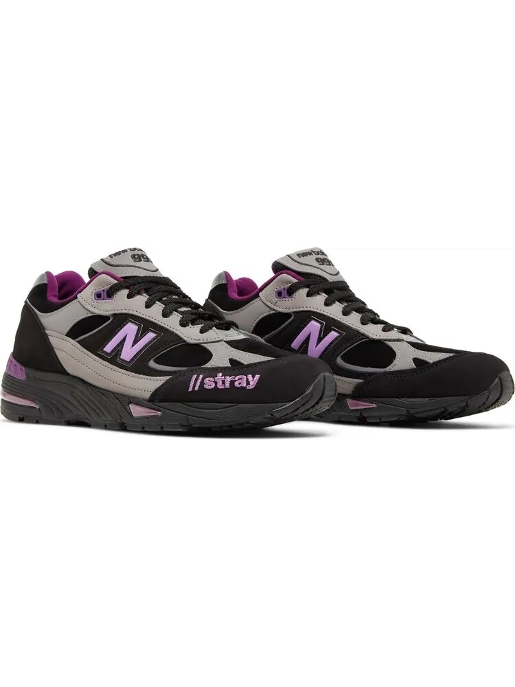 Кроссовки New Balance Stray Rats x 991 Made in England 'Black Purple' — изображение 8 из 8, черный