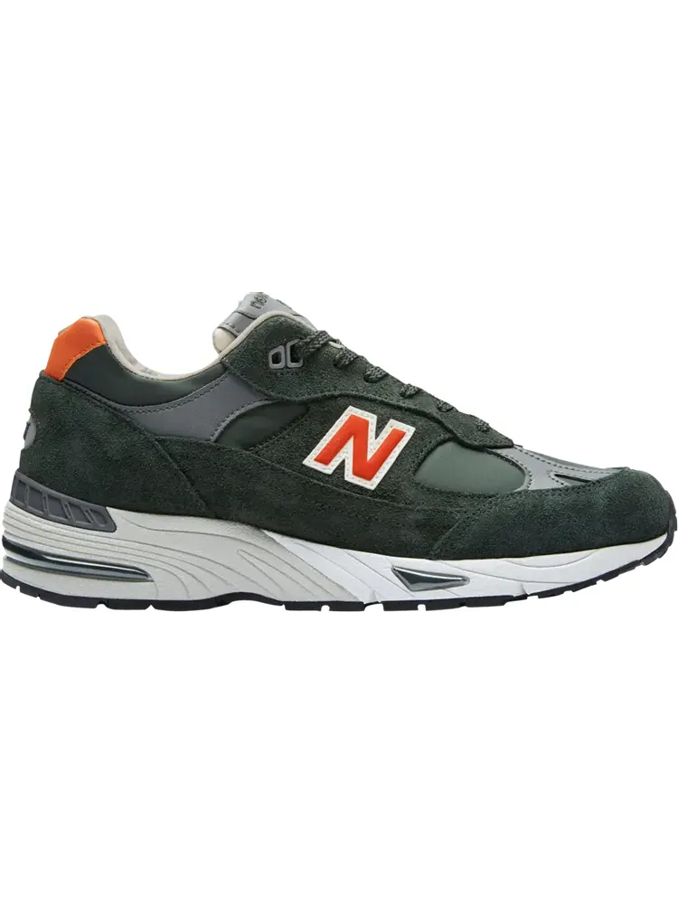 Кроссовки New Balance 991 Made In England 'Forest Green Orange' — изображение 1 из 1, зеленый