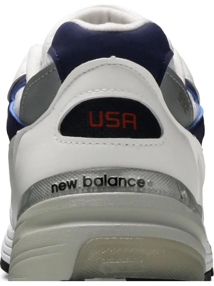 Кроссовки New Balance 992 Made in USA 'White Navy' — изображение 7 из 8, белый