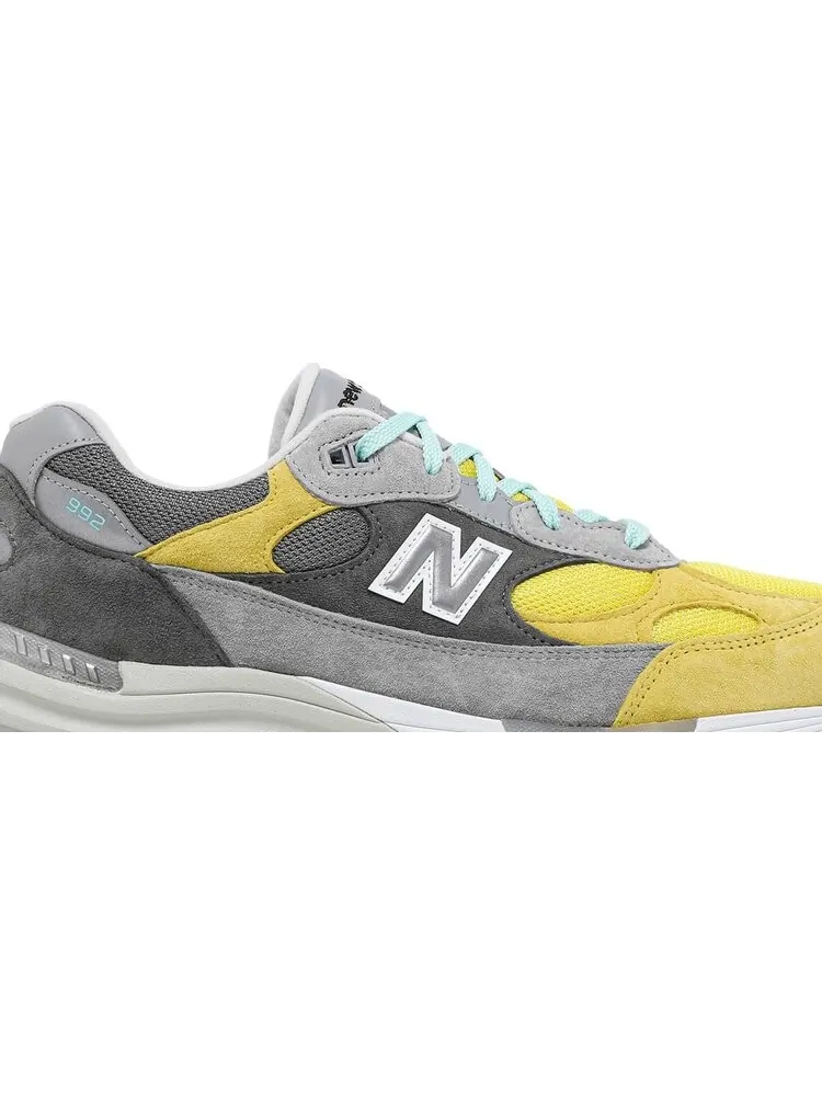Кроссовки New Balance Amoeba Music x Nice Kicks x 992 Made in USA 'Peace Through Music - Grey' — изображение 2 из 8, желтый
