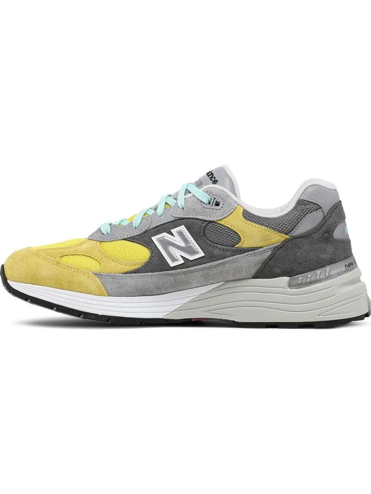 Кроссовки New Balance Amoeba Music x Nice Kicks x 992 Made in USA 'Peace Through Music - Grey' — изображение 3 из 8, желтый
