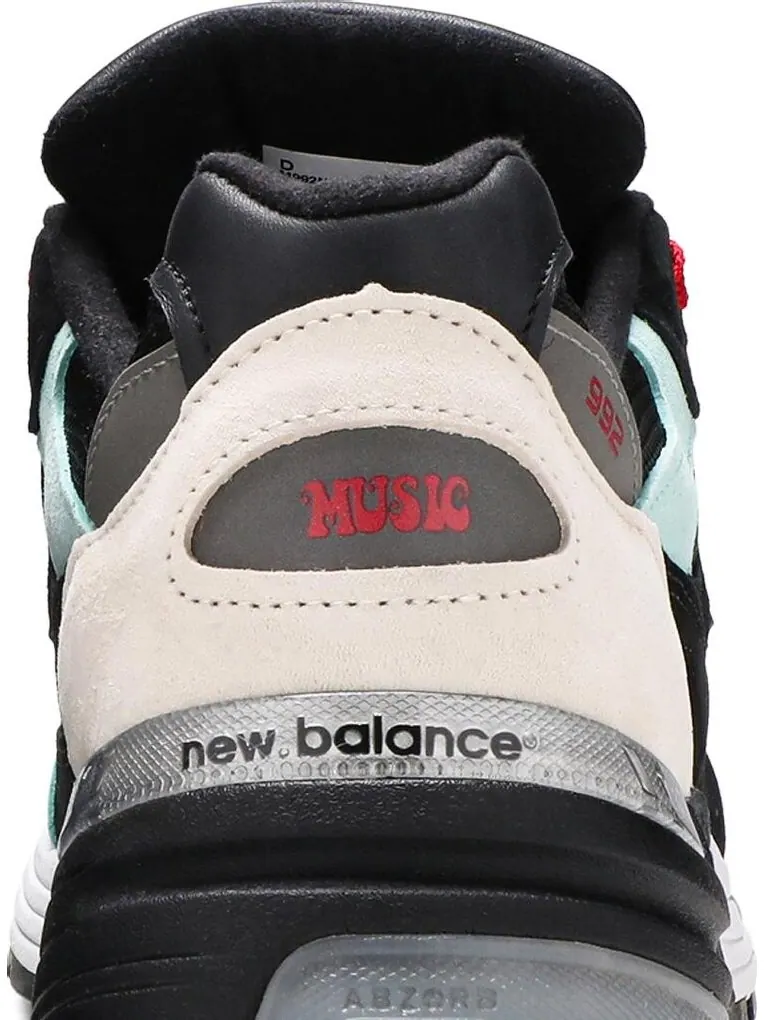 Кроссовки New Balance Amoeba Music x Nice Kicks x 992 Made in USA 'Peace Through Music - Black' — изображение 7 из 8