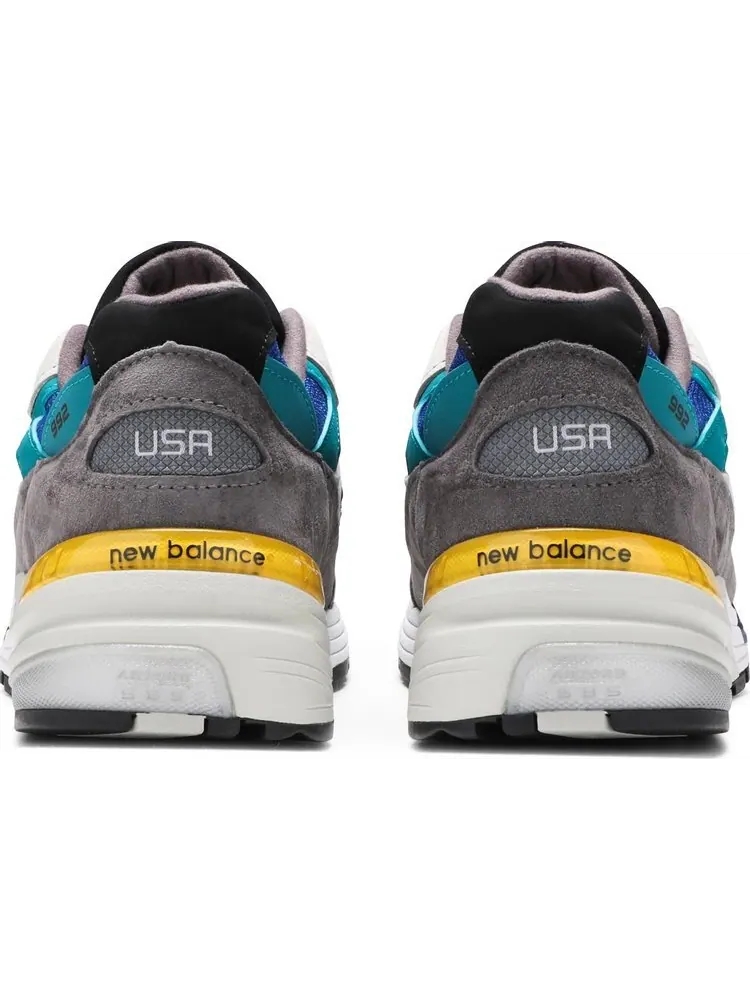 Кроссовки New Balance Billy's x 992 Made in USA 'Grey Blue Teal' — изображение 6 из 8, серый