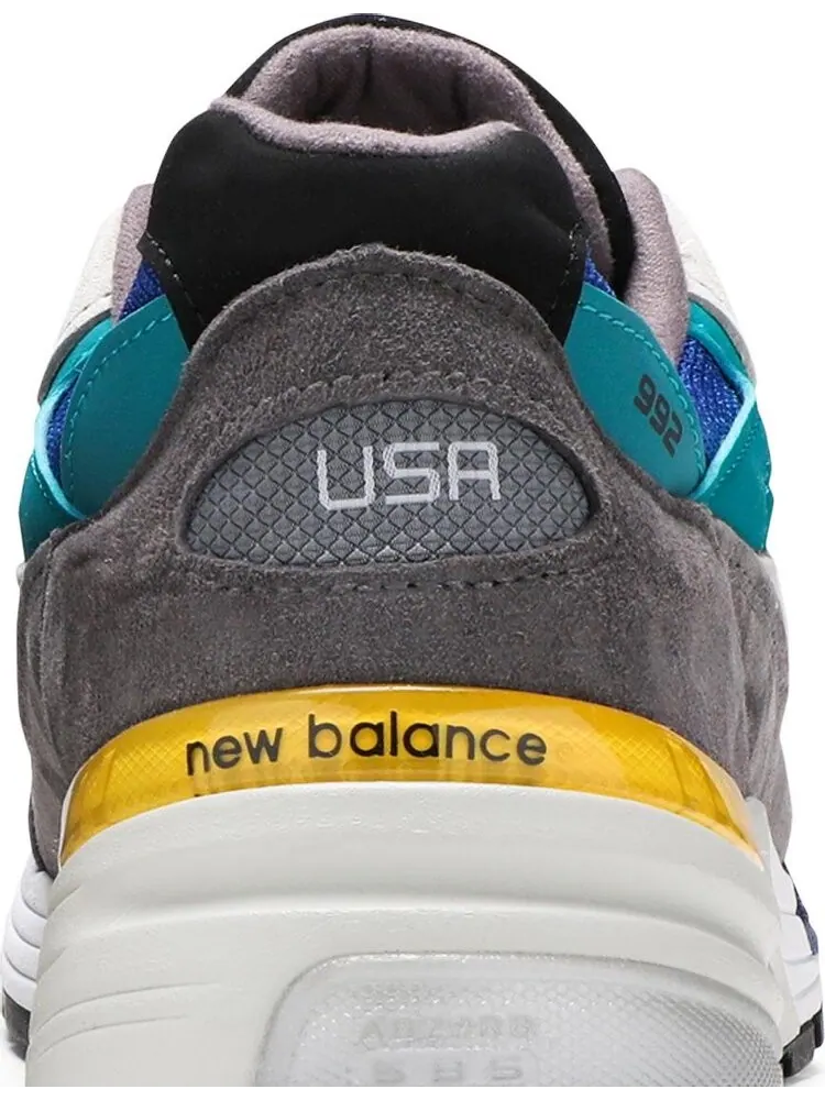 Кроссовки New Balance Billy's x 992 Made in USA 'Grey Blue Teal' — изображение 7 из 8, серый