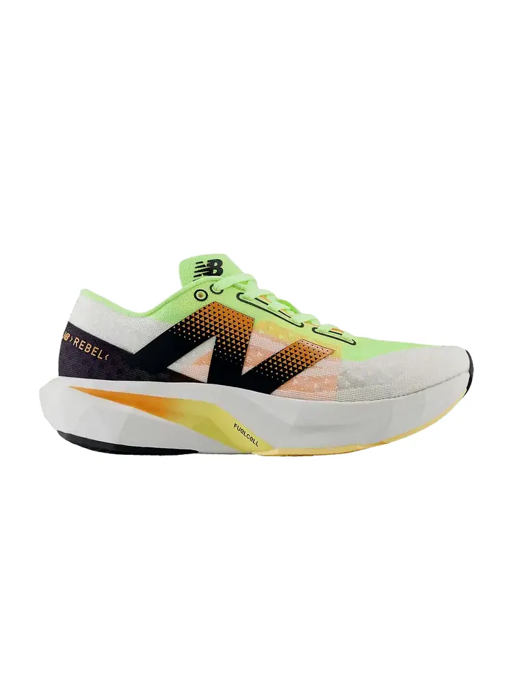Кроссовки New Balance FuelCell Rebel v4 2E Wide 'White Bleached Lime Glo' — изображение 1 из 1, белый