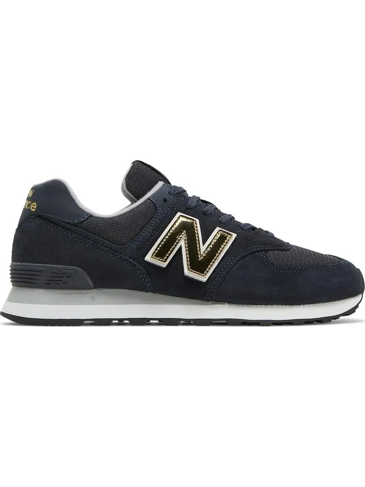 Кроссовки New Balance 574 — изображение 1 из 8, темно-синий/золотистый