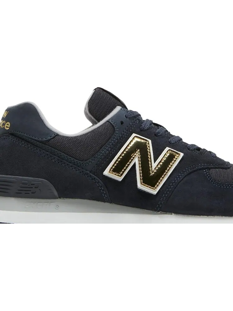 Кроссовки New Balance 574 — изображение 2 из 8, темно-синий/золотистый