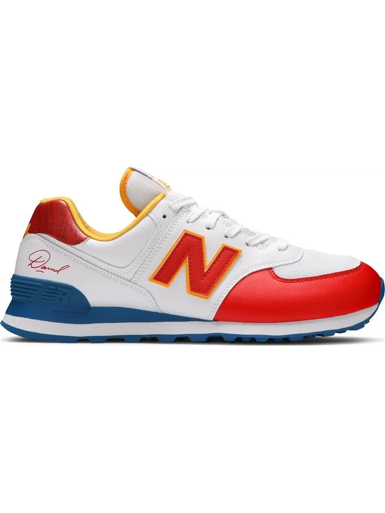 Кроссовки New Balance х David Sunflower Seeds 574 Blue Munsell White — изображение 1 из 8, белый/синий/красный