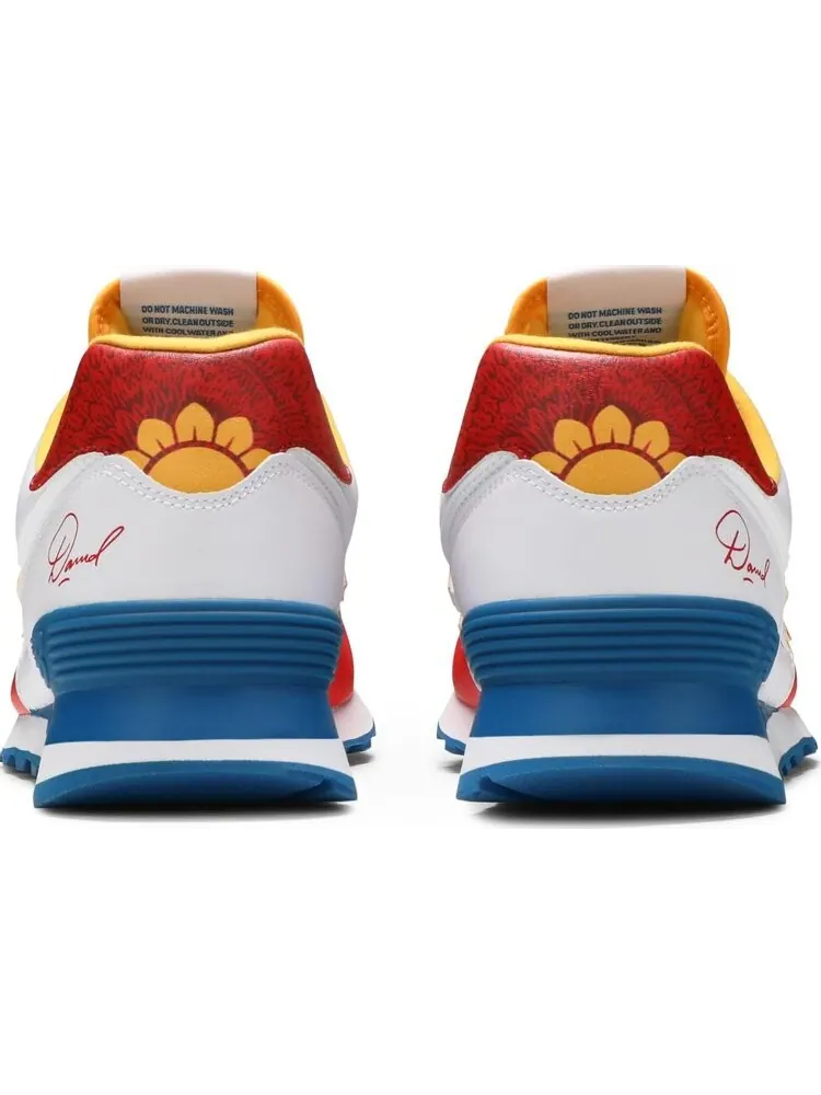 Кроссовки New Balance х David Sunflower Seeds 574 Blue Munsell White — изображение 6 из 8, белый/синий/красный