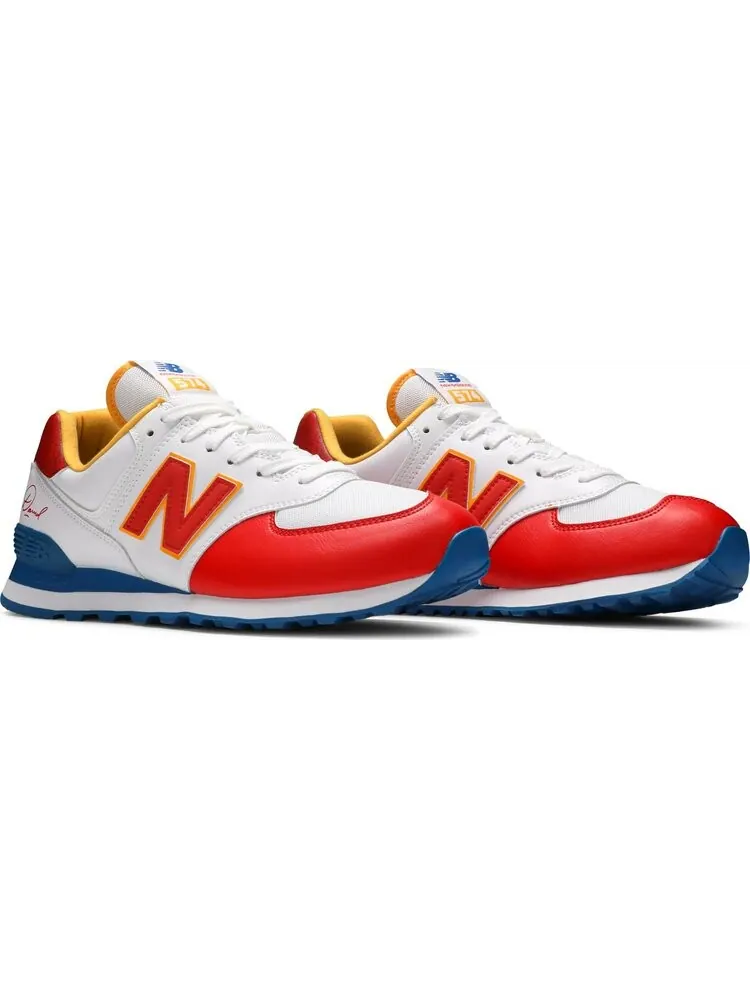 Кроссовки New Balance х David Sunflower Seeds 574 Blue Munsell White — изображение 8 из 8, белый/синий/красный