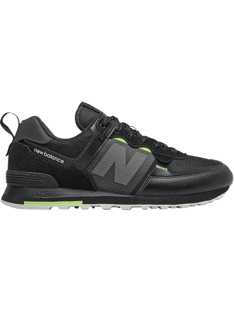 Кроссовки New Balance 574, черный/лайм — изображение 1 из 1