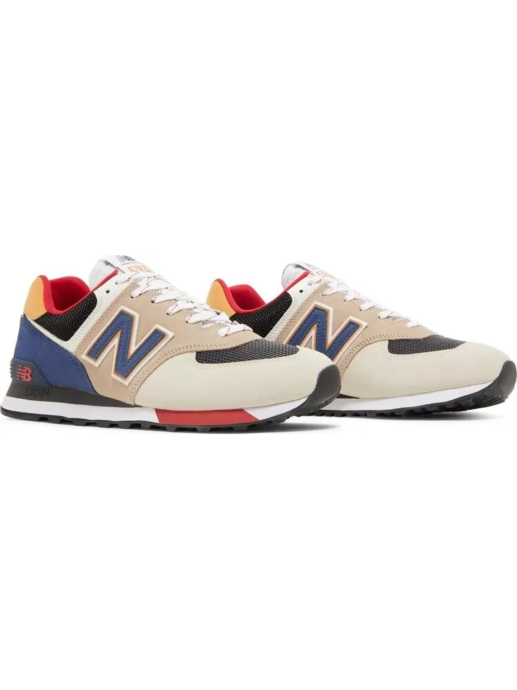 Кроссовки New Balance 574 — изображение 8 из 8, желтый/синий/бежевый