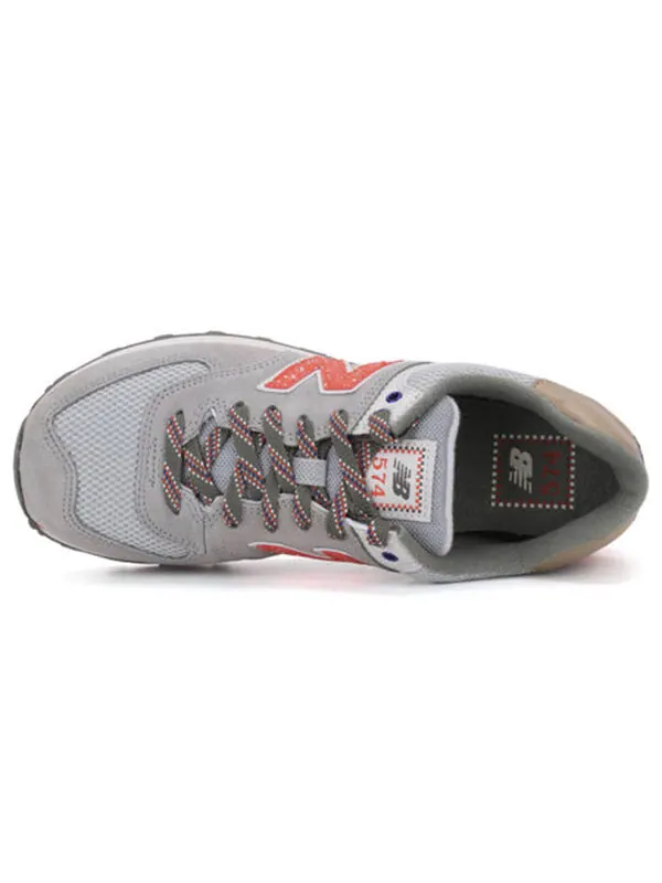 Кроссовки New Balance 574 — изображение 3 из 4, серый/красный