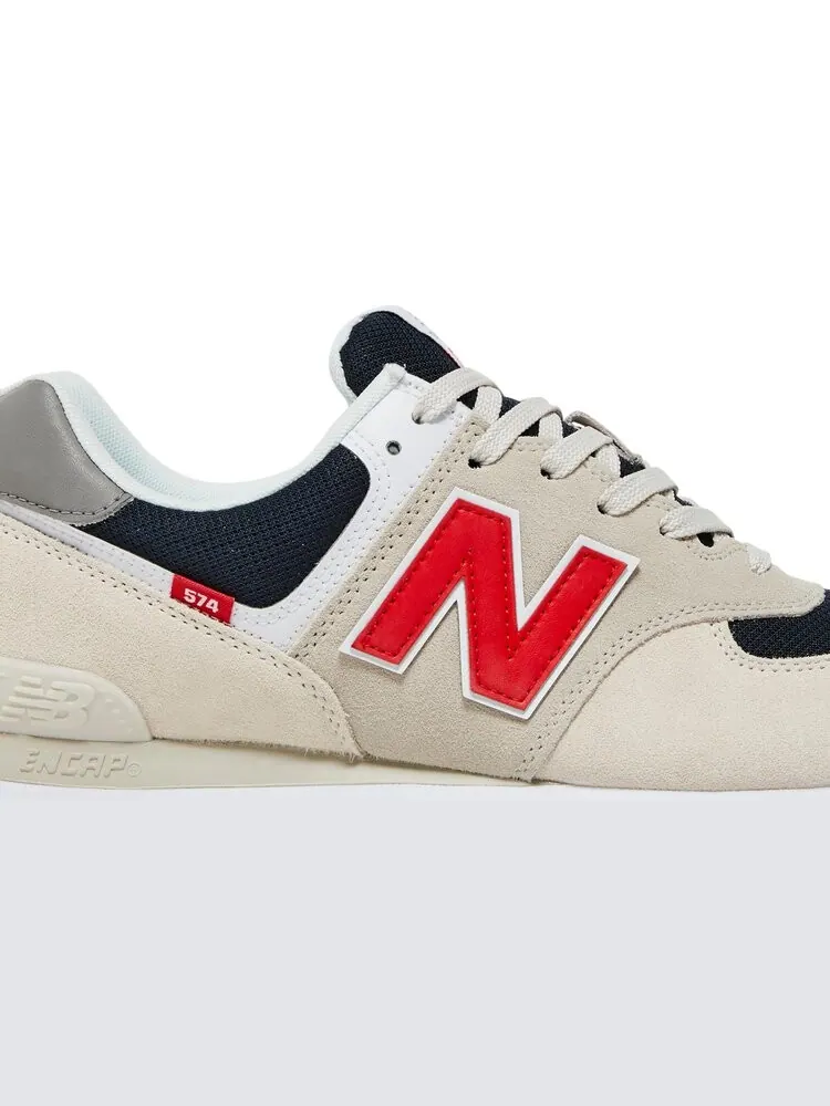 Кроссовки New Balance 574 — изображение 2 из 8, кремовый/красный/синий
