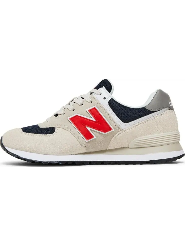 Кроссовки New Balance 574 — изображение 3 из 8, кремовый/красный/синий