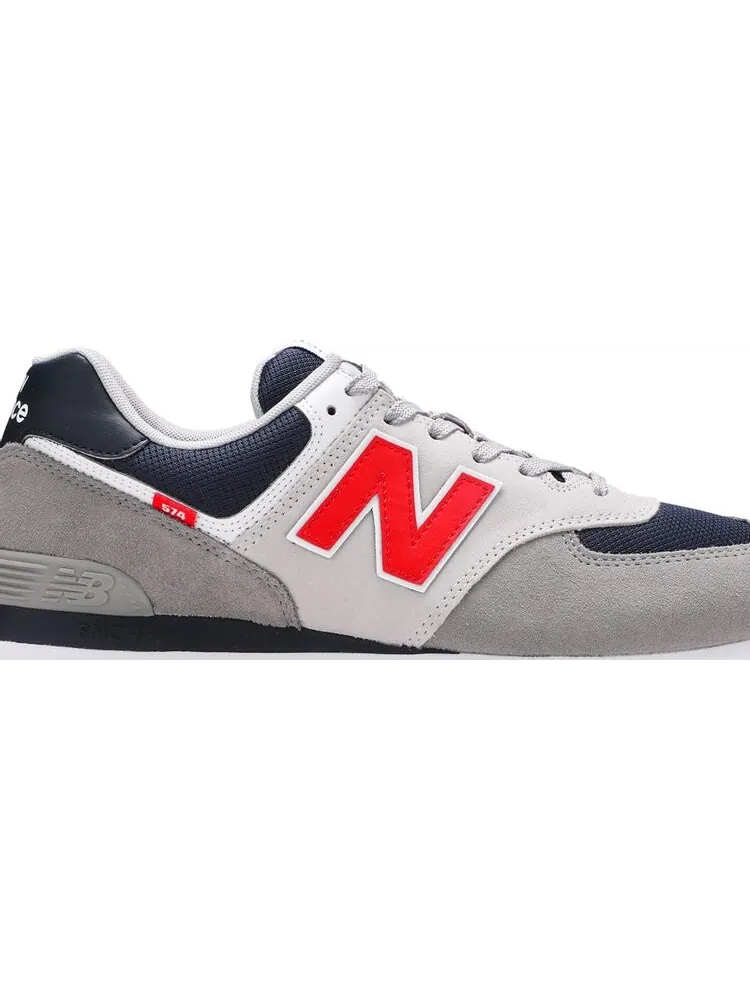 Кроссовки New Balance 574 — изображение 2 из 8, серый/красный