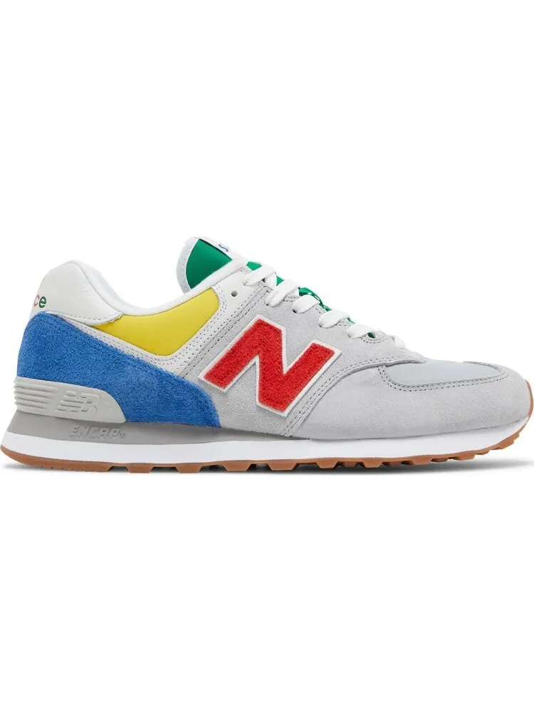 Кроссовки New Balance х STAUD 574 Rain Cloud Team Red — изображение 1 из 8, белый
