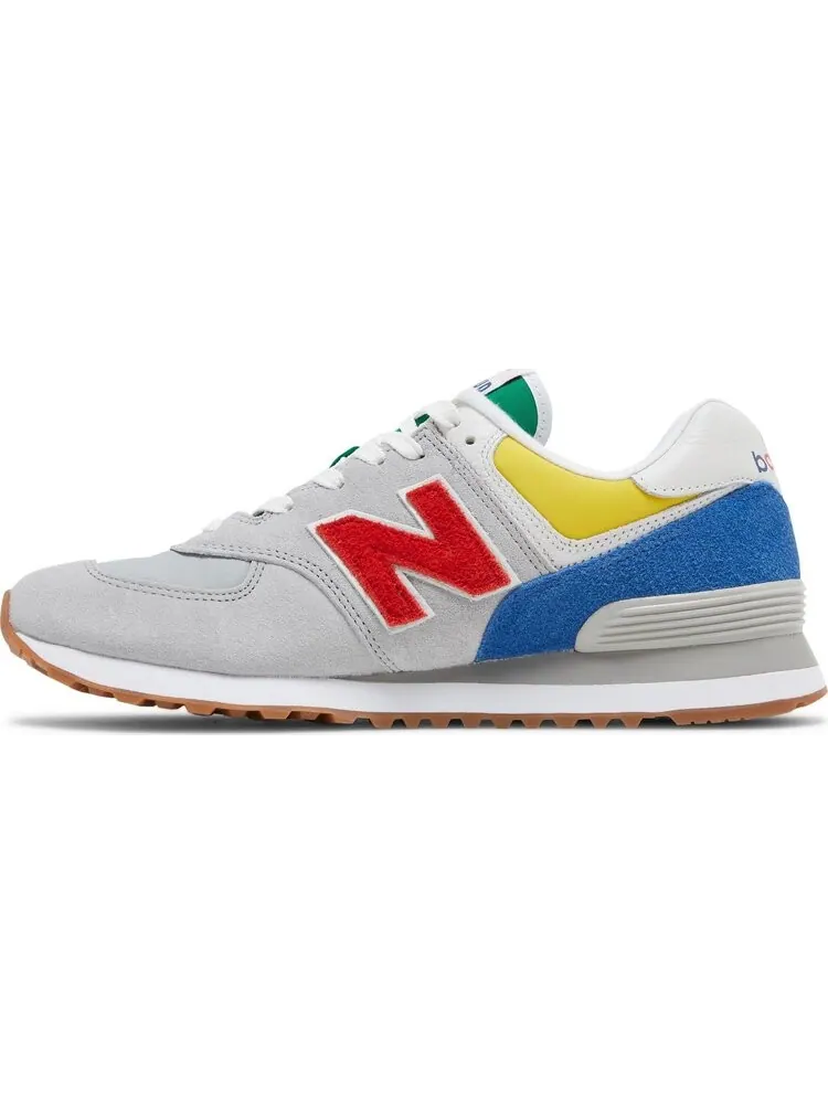 Кроссовки New Balance х STAUD 574 Rain Cloud Team Red — изображение 3 из 8, белый