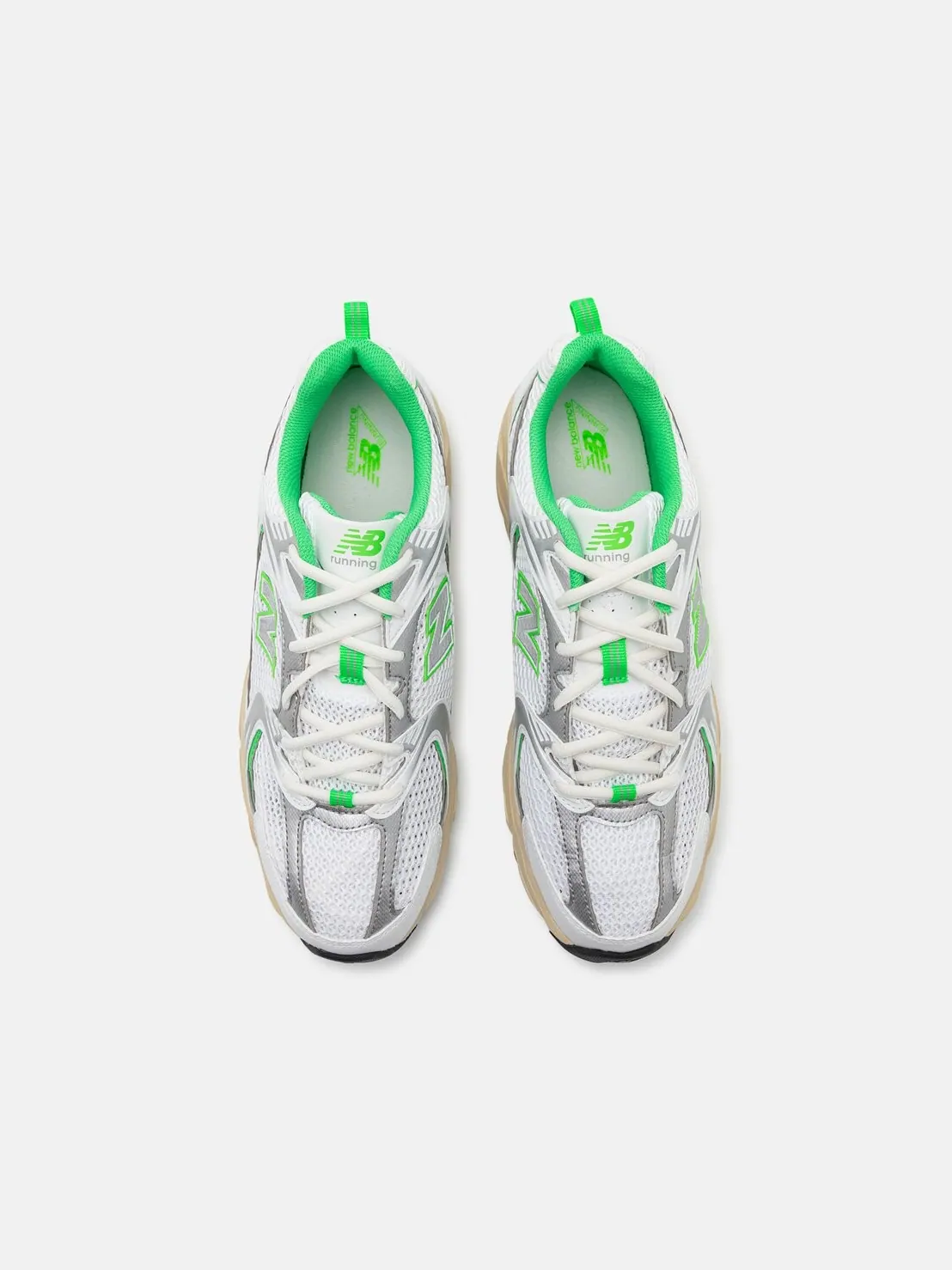 Кроссовки New Balance 530 унисекс, белый со светло-зеленым — изображение 8 из 11