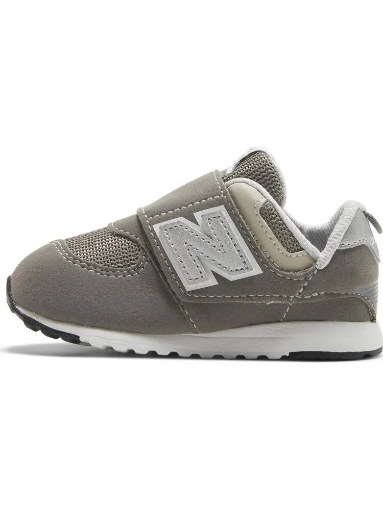 Детские кроссовки New Balance 574 NEW-B Hook & Loop Wide — изображение 3 из 7, серый/белый