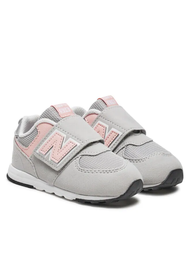Детские кроссовки New Balance 574 NEW-B Hook & Loop — изображение 2 из 4, серый/розовый