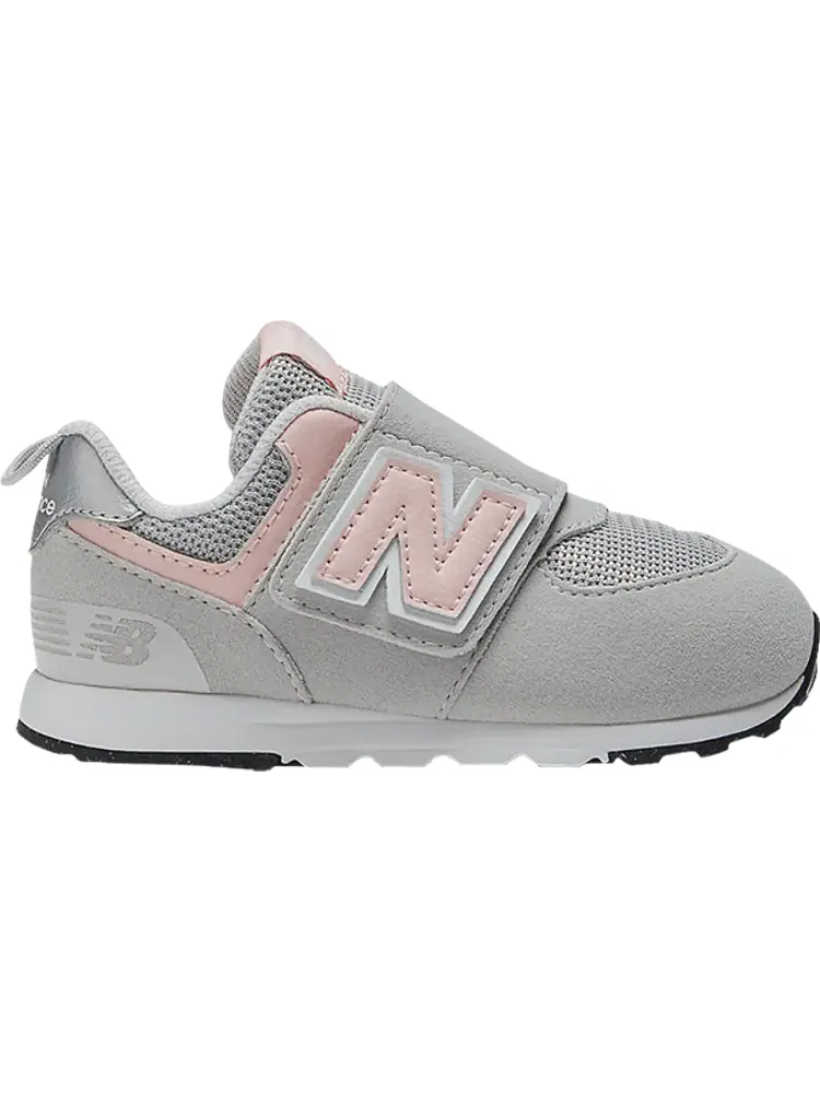 Детские кроссовки New Balance 574 NEW-B Hook & Loop Wide — изображение 1 из 1, серый/розовый